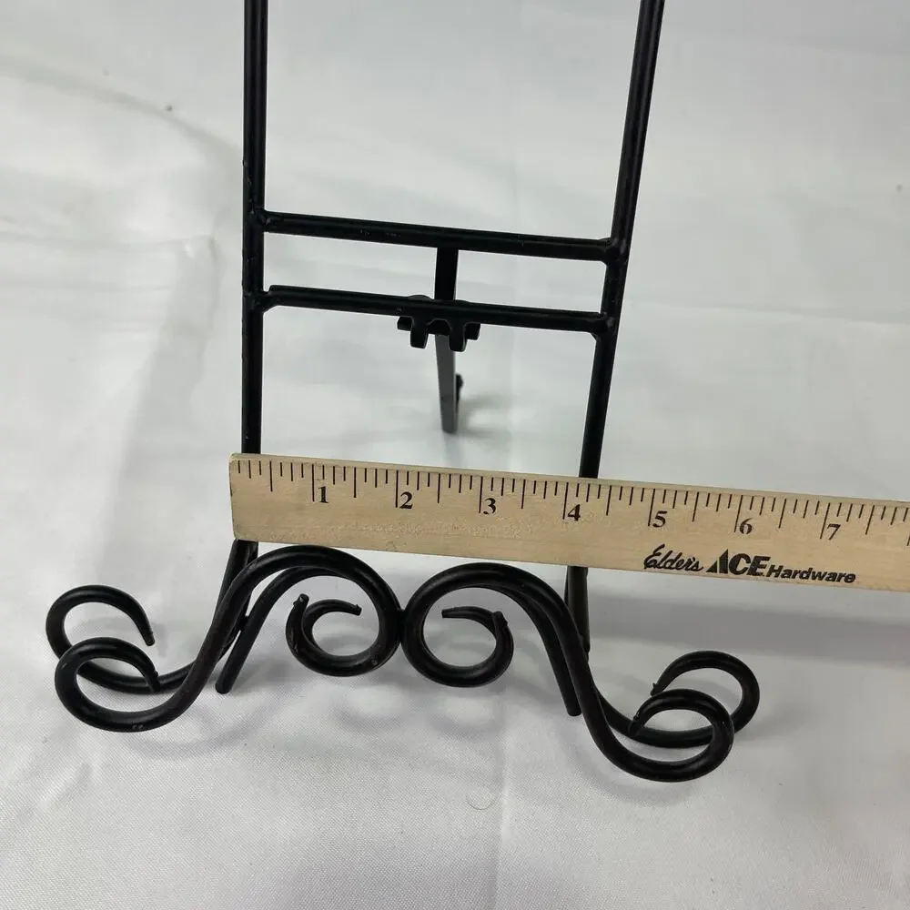 Wrought Iron Book Holder Rack Easel Bible Cookbook Art Display Black Metal